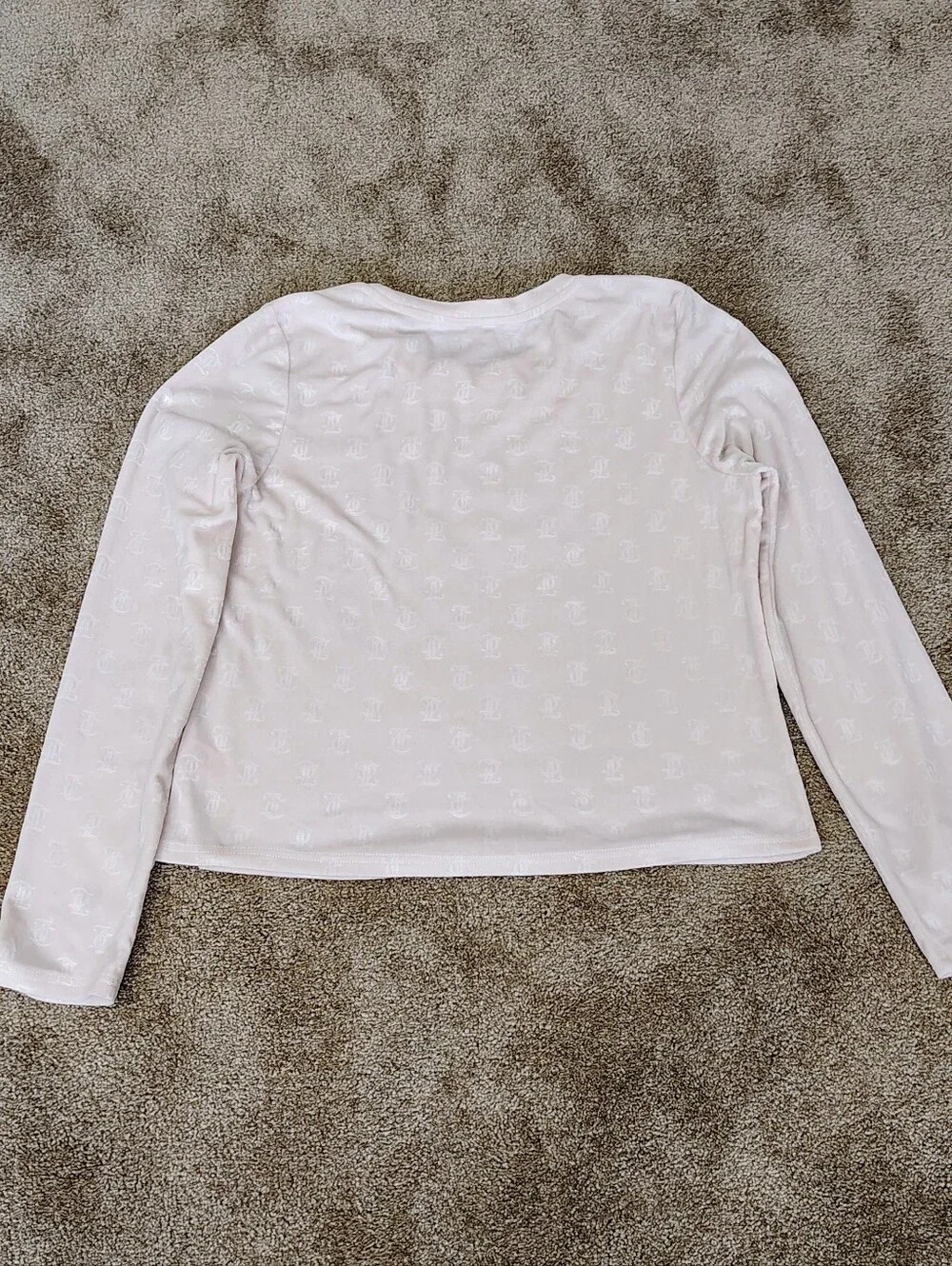 Juicy Couture Sleepwear Top Juniors XL Pink Velour Bling Rhinestone Long Sleeve - Picture 11 of 11